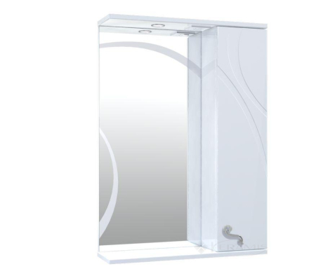 Зеркало Aquarius Ронда 60x17x85 со шкафчиком и подсветкой белый (05908)