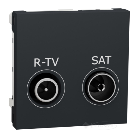Розетка Schneider Electric Unica New R-TV/SAT 1 пост., 16 А, 250 В, без рамки антрацит (NU345454)
