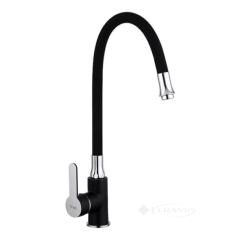 змішувач для кухні Frap з гнучким виливом, чорний (F4042)