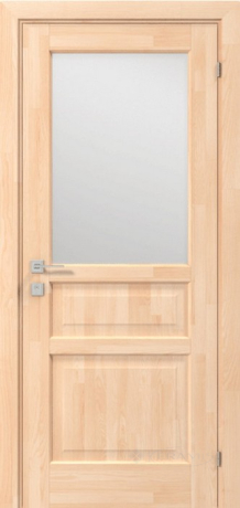 Дверне полотно Rodos Woodmix Praktic 900 мм, з полустеклом, масив сосни без покриття