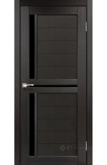 дверное полотно Korfad Scalea SC-04, 600х2000, венге, стекло черное