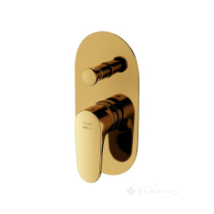 смеситель скрытого монтажа для ванны и душа Cersanit Inverto gold+ручка золото (S951-285)