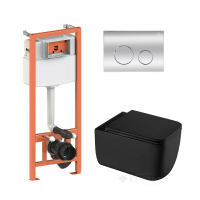 унітаз Qtap Gemini Ultra Quiet + інсталяційна система Nest + кругла клавіша хром (QT2533076EUQMB46174)