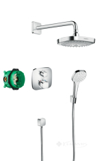 душовий набір Hansgrohe Croma Select E/Ecostat E верхній, ручний душ, ibox, термостат (27294000)