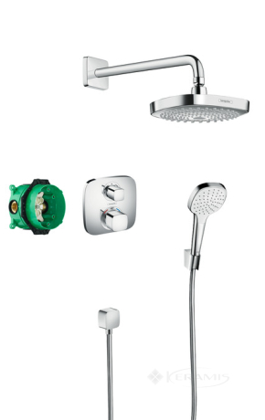 Душевой набор Hansgrohe Croma Select E/Ecostat E верхний, ручной душ, ibox, термостат (27294000)