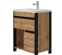 тумба с умывальником Juventa Bronx 83,4x65x45,5 напольный, дуб вотан (Brx-65)