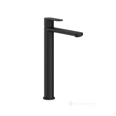 смеситель для умывальника Ravak CR II 015.20BL 300 мм высокий, без открывания стока, черный (X070459)
