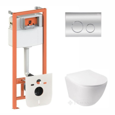 набір Qtap інсталяція 4 в 1 Nest + унітаз із сидінням, з панеллю змиву (QT07335177W45137)