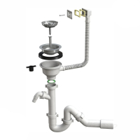 сифон для мойки Imprese d114 перелив прямоугольный с решеткой, хром (d12700211K)