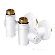 комплект дизайн кранов под ТЭН Ideale Senso 1/2"x1/2" белый