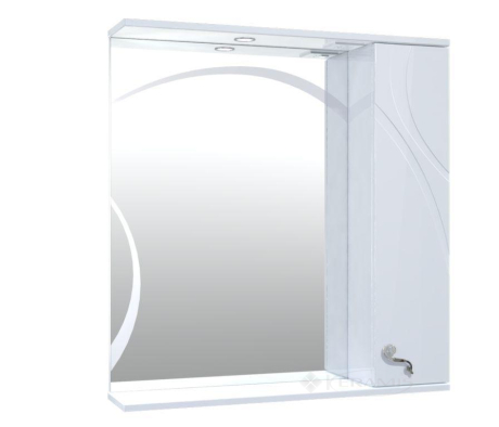 Зеркало Aquarius Ронда 80x17x85 со шкафчиком и подсветкой белый (05912)