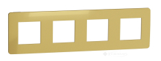 рамка Schneider Electric Unica New 4 пост., золота, біла (NU280859)