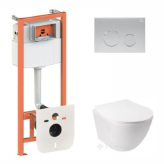 набір Qtap інсталяція 4 в 1 Nest + унітаз із сидінням, з панеллю змиву (QT07335177W45138)