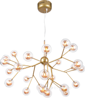 люстра Wunderlicht Modern Style, золотая/прозрачная, 27 ламп, LED (MF5206-427)