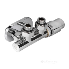 комплект дизайн кранов с термоголовкой Ideale Duo 1/2"x1/2" хром