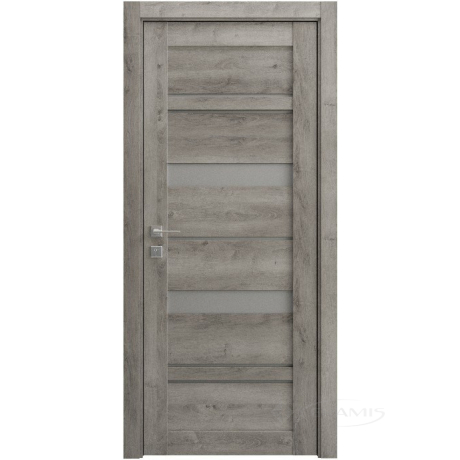 Дверне полотно Grand Lux 5 600 мм, напівскло сатин, небраска