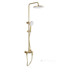 душевая система для ванны Frap 3х режимная, поворотный излив, сатин золотий (F2488-3)