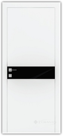 Дверне полотно Rodos Loft Berta G 600 мм, з полустеклом, білий мат