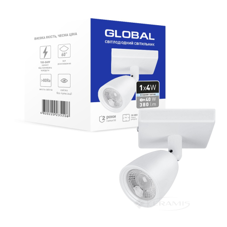 Світильник стельовий Global Spot Light GSL-01S 4W 4100K білий (1-GSL-10441-SW)
