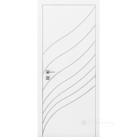 Дверное полотно Rodos Cortes Prima 800 мм, глухое, 30 фрезировка, белый мат