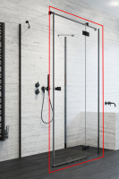 душові двері Radaway Essenza New Black KDJ+S 110x200 скло прозоре, ліві (1385023-54-01L)