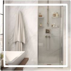 зеркало Qtap Mideya 70х80 с LED-подсветкой Touch и антизапотеванием (QT2078DCF7080)