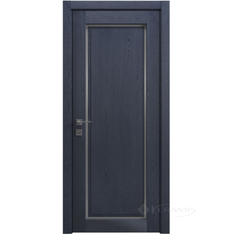 Дверное полотно Rodos Style 1 600 мм, полустекло, сосна браш cobalt