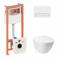 набір Qtap інсталяція 4 в 1 Nest + унітаз із сидінням, з панеллю змиву (QT07335177W45141)