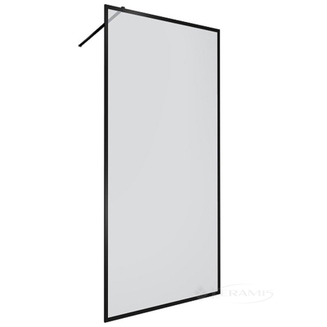 Душевая стенка Devit Style 80x200 прозрачное стекло, черный матовый (DS80200B)