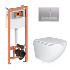 набір Qtap інсталяція 4 в 1 Nest + унітаз із сидінням, з панеллю змиву (QT1333046EUQW45143)