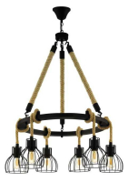 люстра Eglo Rampside, черная, коричневая, 6 ламп (43194)