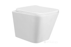 унитаз Ravak WC Concept Cube RimOff подвесной, без ободка, с сиденьем, белый (RKUM000011)