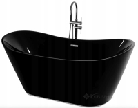 ванна Rea Ferrano 170x80 чорна + сифон + пробка click/clack (REA-W6000)