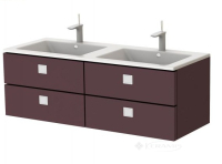 двойная тумбочка с умывальником Botticelli Rimini 133х50х50 бордовая (Rm-130d)