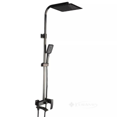 душова система для ванни Gappo 3х режимна, поворотний вилив, сірий (G2407-9)