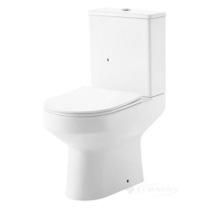 унитаз-компакт Ravak WC Concept Classic Combi RimOff напольный, без ободка, с сиденьем, белый (RKUM100007)