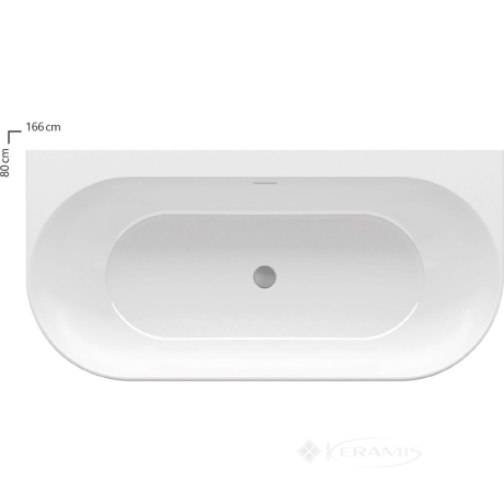 Ванна акрилова Ravak Freedom W 166x80 біла (XC00100024)