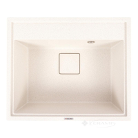 кухонна мийка Valeso Sherlit 60x50x20 на стільницю, граніт, білий в крапку (SP000049418)