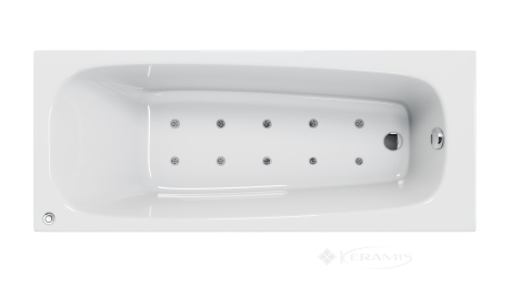 Ванна акриловая Ravak Septima 170х70 Relax Base гидромассажная, хром (GMSR1763)