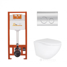 набір Qtap інсталяція 4 в 1 Nest + унітаз із сидінням, з панеллю змиву (QT1333046EUQW45146)