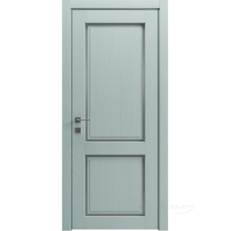 Дверное полотно Rodos Style 2 600 мм, полустекло, сосна браш mint