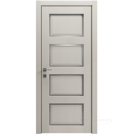 Дверне полотно Rodos Style 4 800 мм, напівскло, каштан бежевий