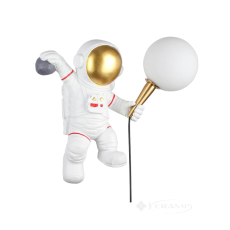 Светильник настольный Levistella декоративный, космонавт, белый-золото (784V1005RW-1)