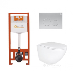 набір Qtap інсталяція 4 в 1 Nest + унітаз із сидінням, з панеллю змиву (QT1333046EUQW45145)