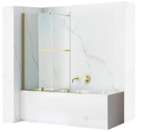 штора для ванни Rea Fabian 100x140 gold brush скло прозоре (REA-K6527)