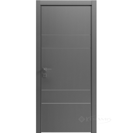 Дверное полотно Rodos Modern Flat-04 800 мм, глухое, каштан серый