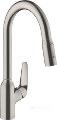 змішувач для кухні Hansgrohe Focus M з витяжним душем, 2jet, sBox, сталь (71820800)