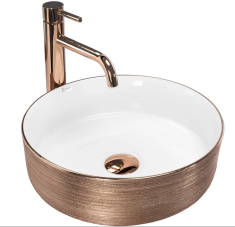умывальник Rea Sami 36x36 brush rose gold (REA-U3303)