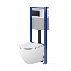 інсталяція Cersanit System 4 мех+ унітаз Desse Tornado дюропласт soft close, клавіша Presto II чорний мат (S4005-004) C677