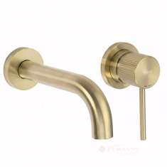 смеситель для умывальника Rea Lungo скрытого монтажа, stripe brush gold + box (REA-B7431)